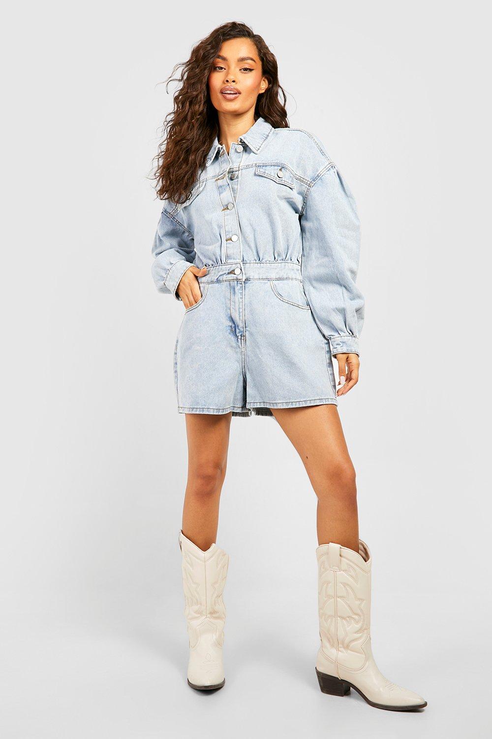 Denim cheap playsuit nz